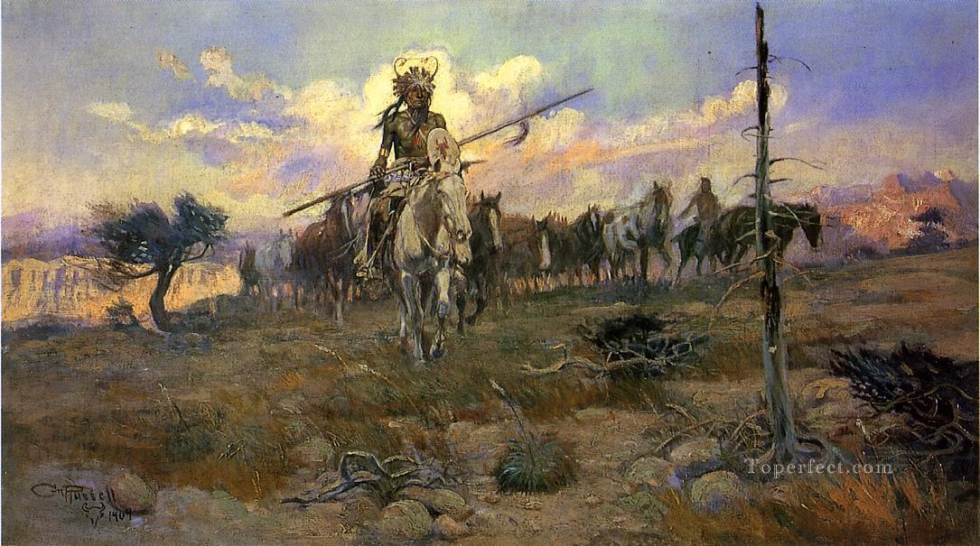 Bringing Home the Spoils western American Charles Marion Russell Oil Paintings